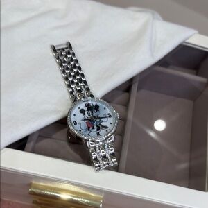 Disney Silver Sparkling Mickey & Minnie Mouse Watch